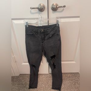 Distressed black jeans